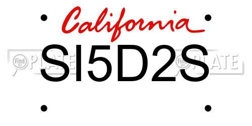 SI5D2S California License Plate