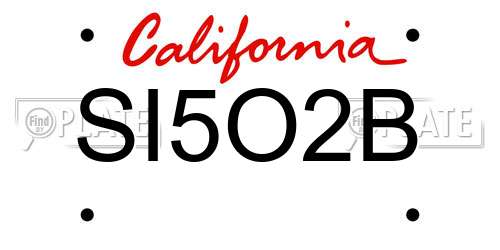 SI5O2B California License Plate