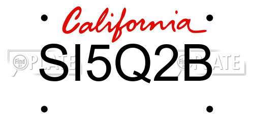 SI5Q2B California License Plate