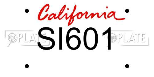 SI601 California License Plate
