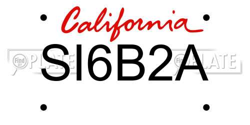 SI6B2A California License Plate