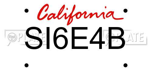SI6E4B California License Plate