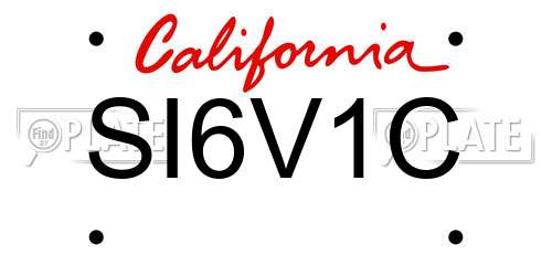SI6V1C California License Plate