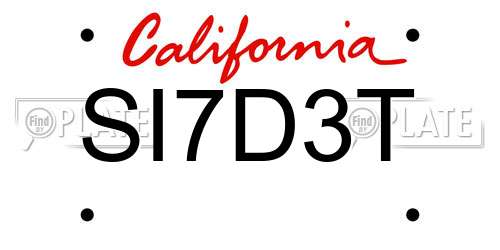SI7D3T California License Plate