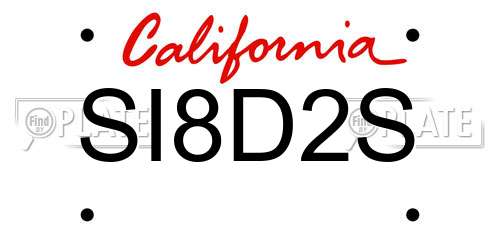 SI8D2S California License Plate