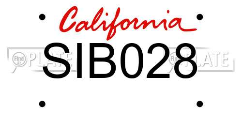 SIB028 California License Plate