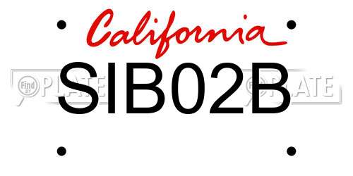 SIB02B California License Plate