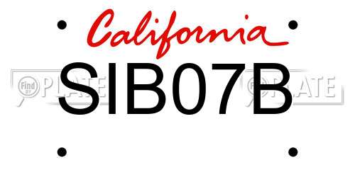 SIB07B California License Plate