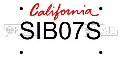 SIB07S California License Plate