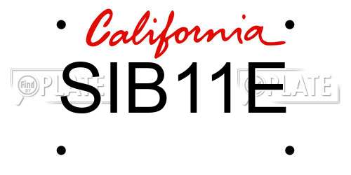 SIB11E California License Plate