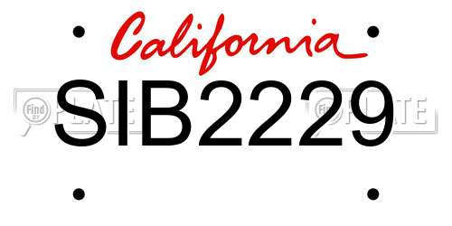 SIB2229 California License Plate