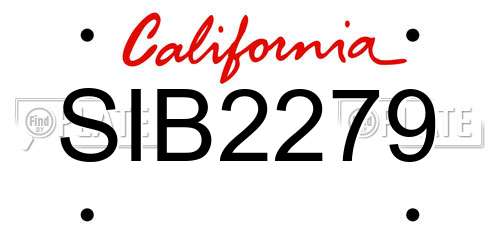 SIB2279 California License Plate