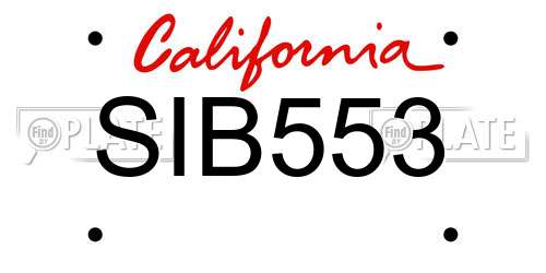 SIB553 California License Plate
