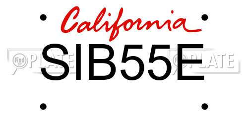 SIB55E California License Plate