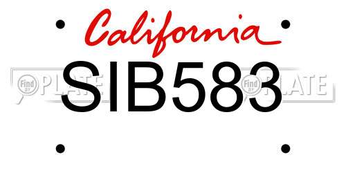 SIB583 California License Plate