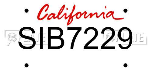 SIB7229 California License Plate