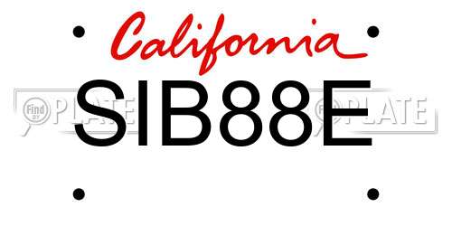 SIB88E California License Plate