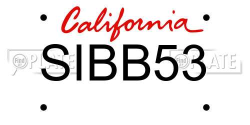 SIBB53 California License Plate