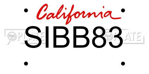 SIBB83 California License Plate