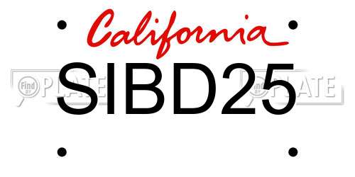 SIBD25 California License Plate
