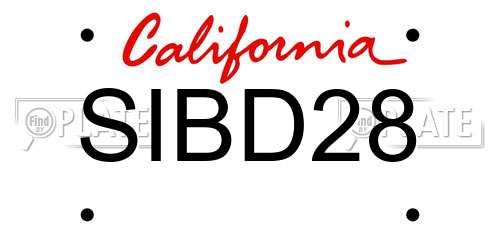 SIBD28 California License Plate