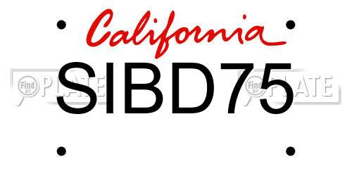 SIBD75 California License Plate