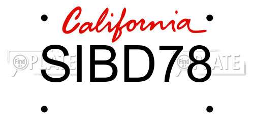 SIBD78 California License Plate