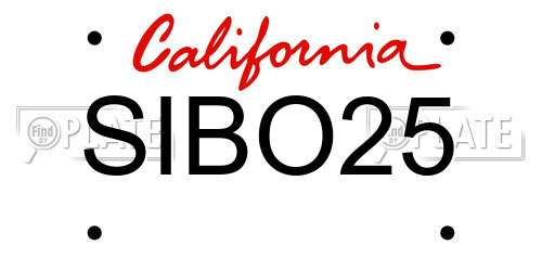 SIBO25 California License Plate
