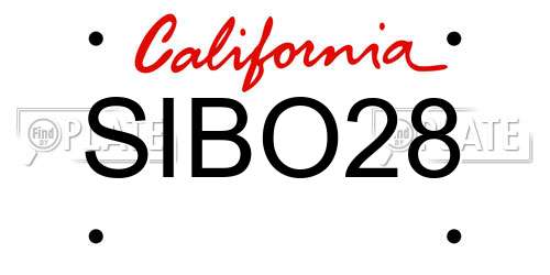 SIBO28 California License Plate