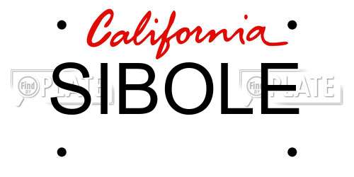 SIBOLE California License Plate