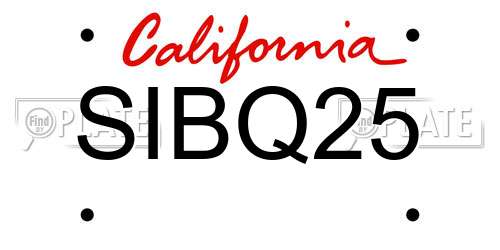 SIBQ25 California License Plate