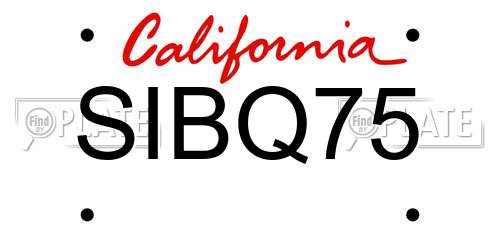 SIBQ75 California License Plate