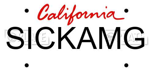 SICKAMG California License Plate