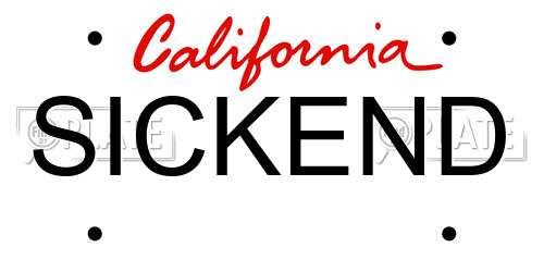 SICKEND California License Plate
