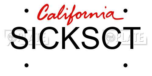 SICKSCT California License Plate