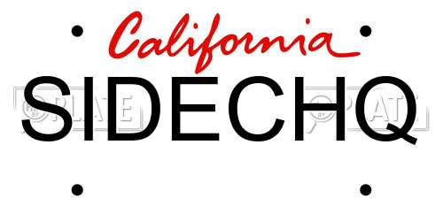 SIDECHQ California License Plate