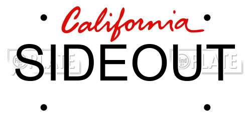 SIDEOUT California License Plate