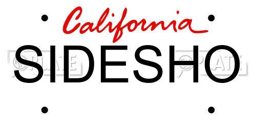 SIDESHO California License Plate