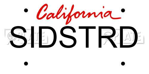 SIDSTRD California License Plate