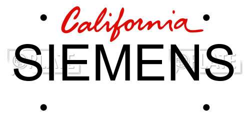 SIEMENS California License Plate