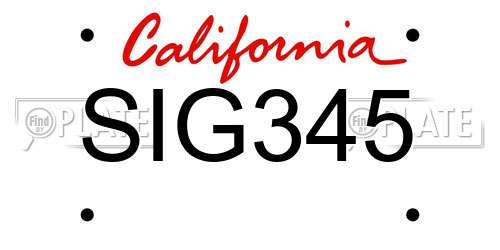 SIG345 California License Plate