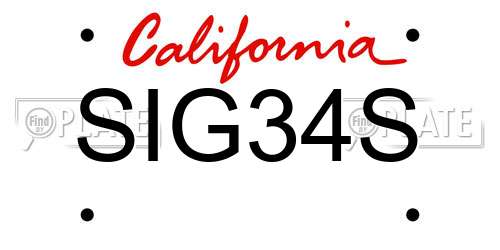 SIG34S California License Plate