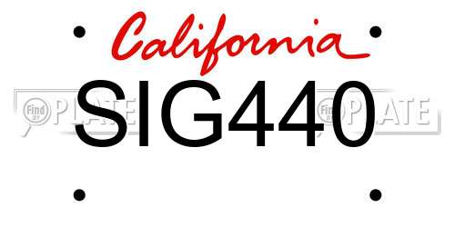 SIG440 California License Plate