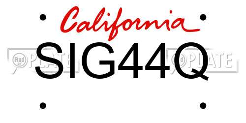 SIG44Q California License Plate