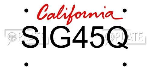 SIG45Q California License Plate