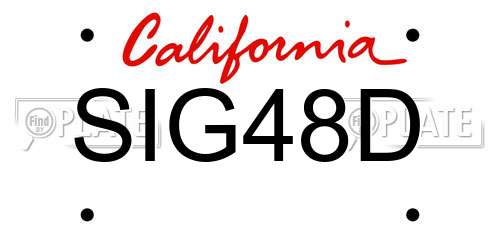 SIG48D California License Plate
