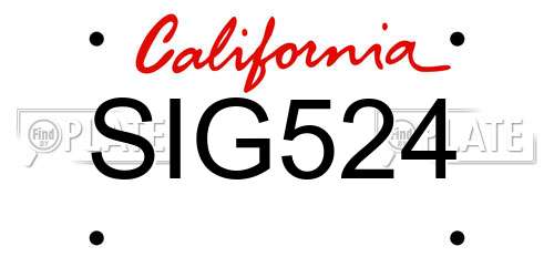 SIG524 California License Plate
