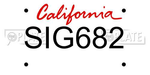 SIG682 California License Plate