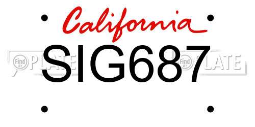 SIG687 California License Plate