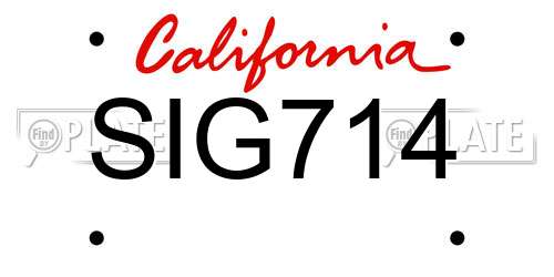 SIG714 California License Plate